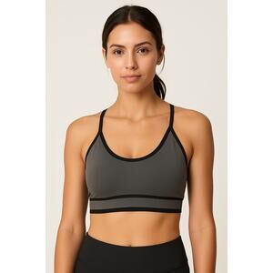 Athleisure Gray Strappy Sports Bra Avia Size Large